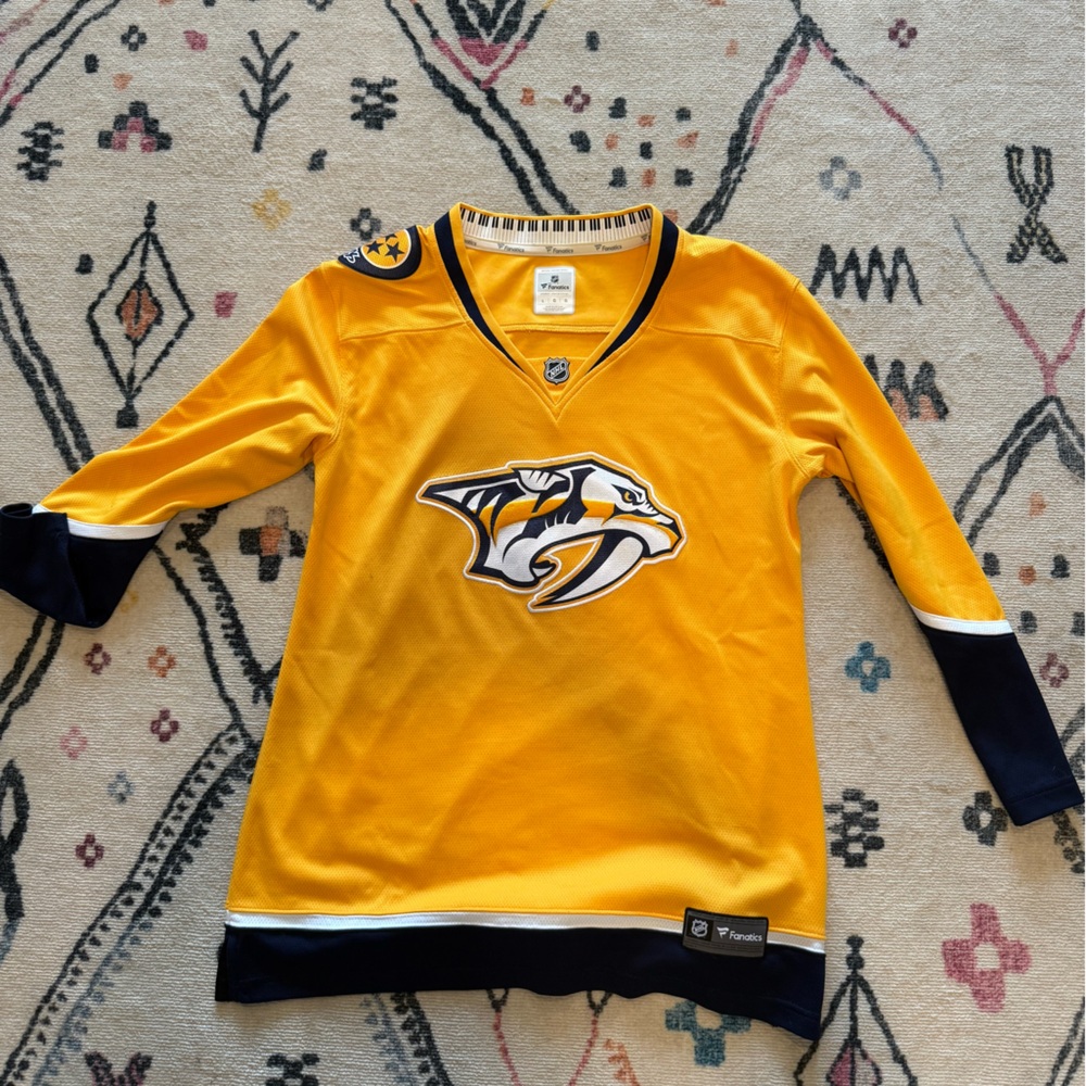 Fanatics Yellow and Blue Hockey Jersey